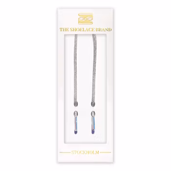 Glittriga skosnören silver