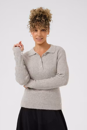 Jolly stickad tröja beige