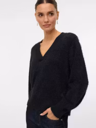 Poilu v-neck stickad svart