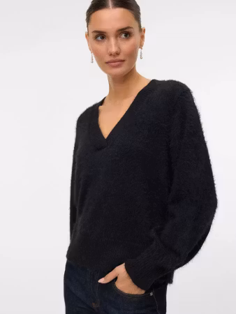 Poilu v-neck stickad svart