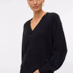 Poilu v-neck stickad svart
