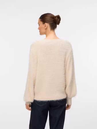 Poilu v-neck stickad birch