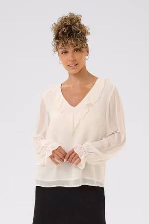 Flake blus vit