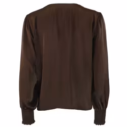 Karina satin wrap blus brun