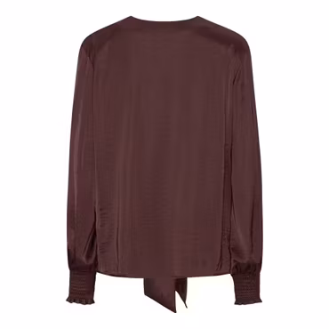 Karina satin wrap blus vinröd