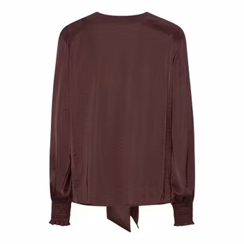 Karina satin wrap blus vinröd