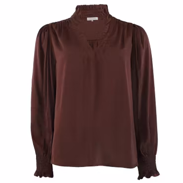 Moe satin blus vinröd