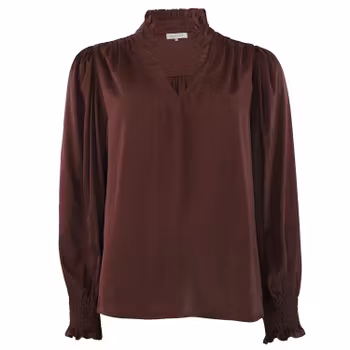 Moe satin blus vinröd