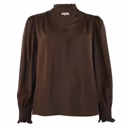 Moe satin blus brun