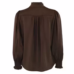 Moe satin blus brun