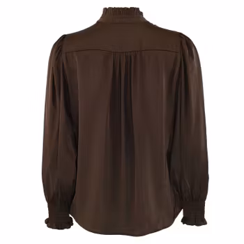Moe satin blus brun