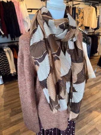 Scarf mönstrad brun