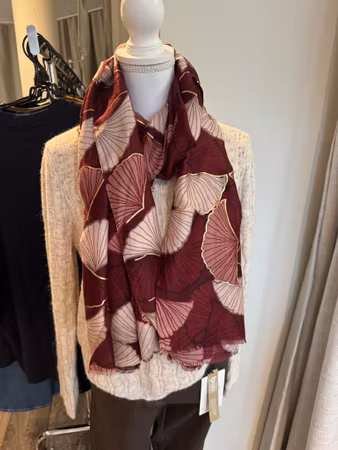 Scarf mönstrad vinröd