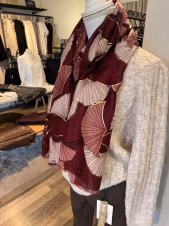 Scarf mönstrad vinröd