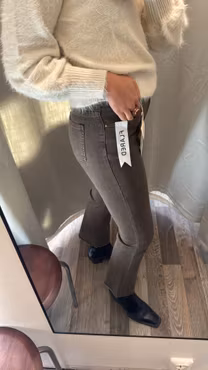 Folyrose jeans flare kall brun