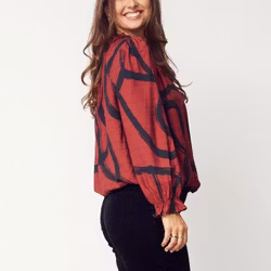 Tanna blus black on red