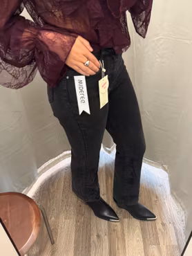 Folyrose jeans wide strass