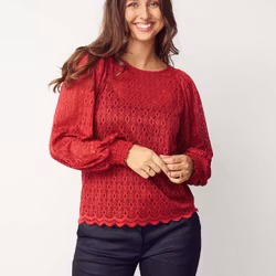 Katty lace blus röd