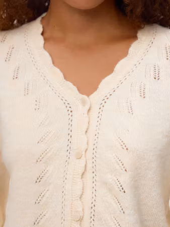 Lya v-neck kofta kräm