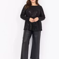 Shao topp svart glittrig