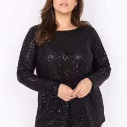 Shao topp svart glittrig