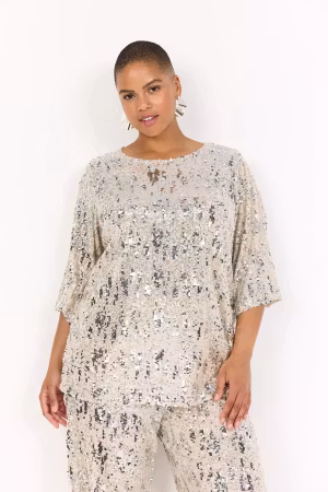 Semine paljettblus silver