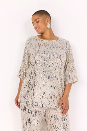 Semine paljettblus silver