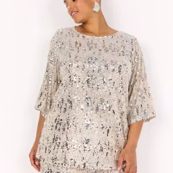 Semine paljettblus silver