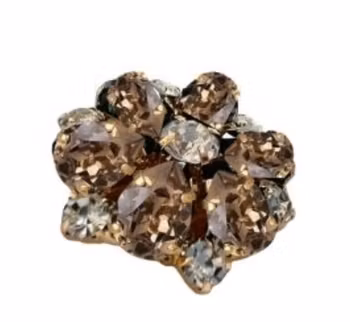 Knappsmycke bruna stenar guld 6-pack