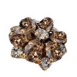 Knappsmycke bruna stenar guld 6-pack