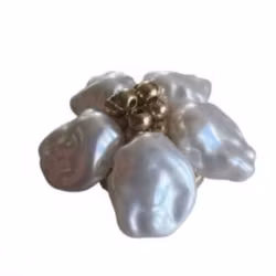 Knappsmycke pärlemorblomma guld 6-pack