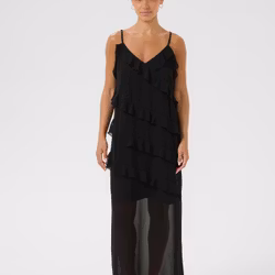 Tima volangklänning svart