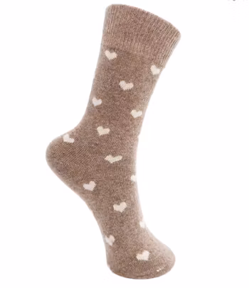 Cai socka hjärtan beige