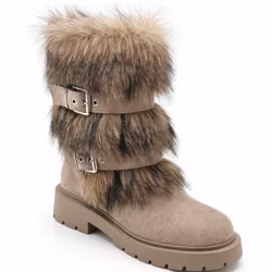 Fluffig vinterskor taupe