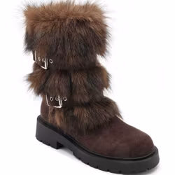 Fluffig vinterskor brun