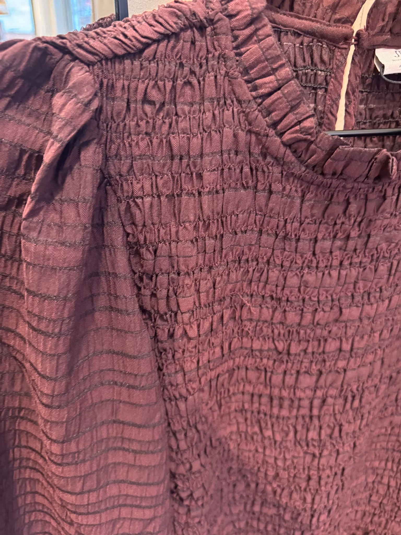 Amy smockblus vinröd