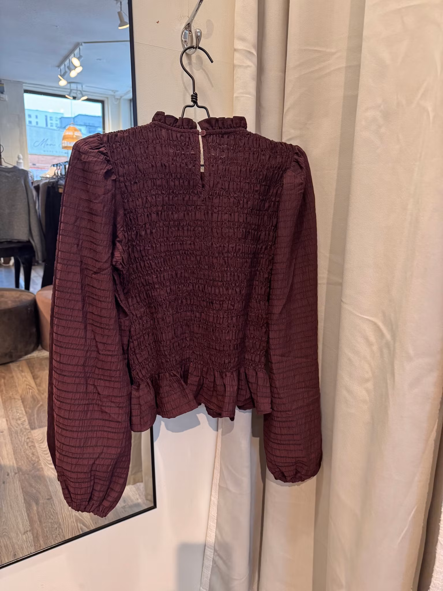 Amy smockblus vinröd