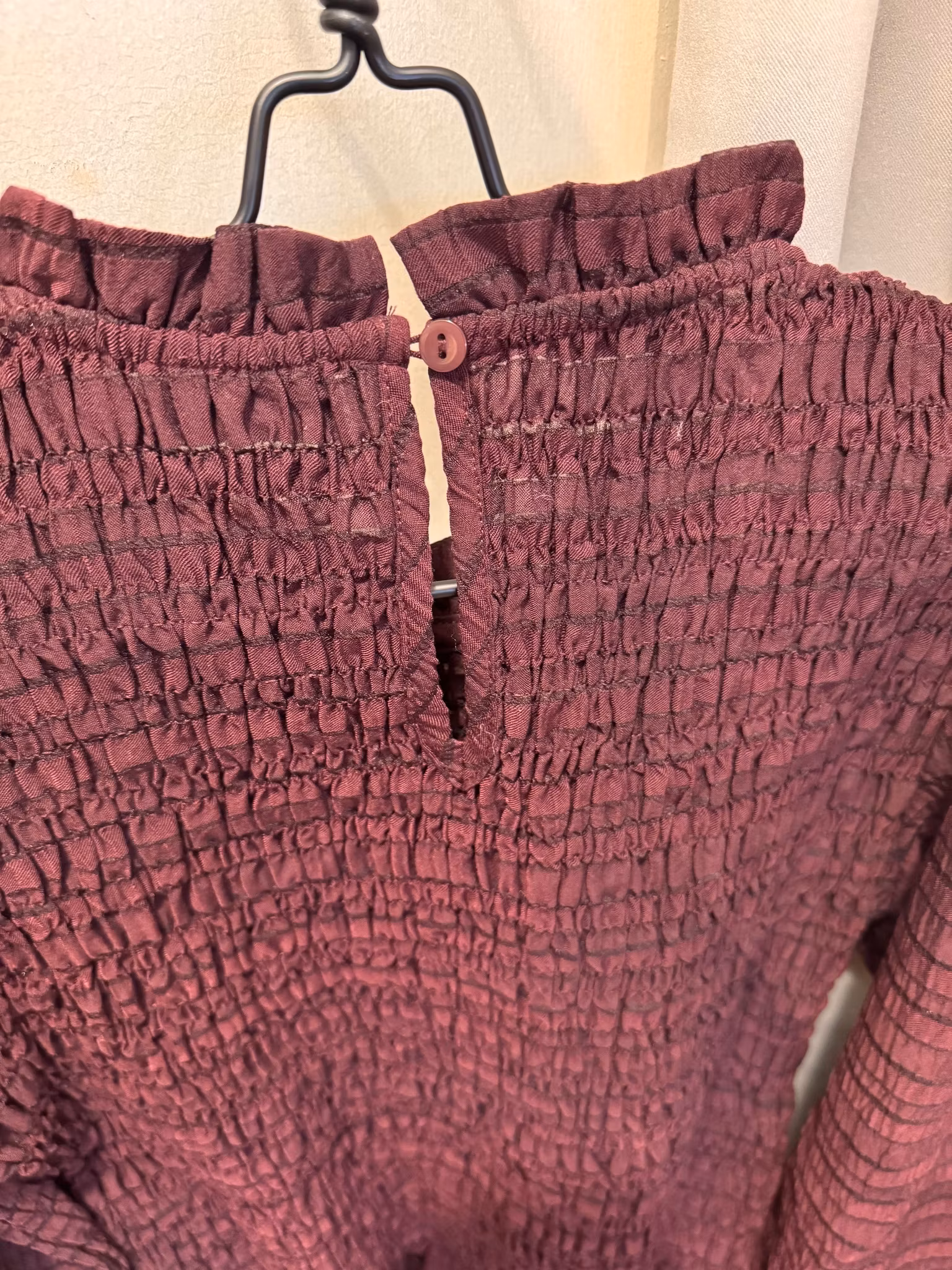 Amy smockblus vinröd