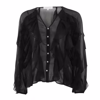 Lissa flounce blus svart