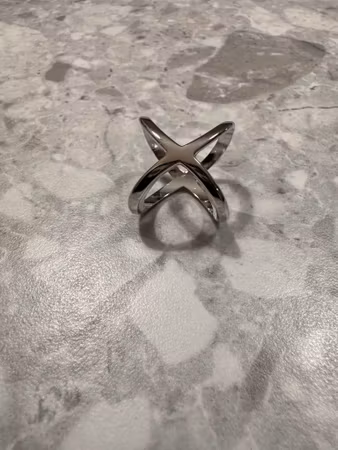 Malla scarf ring silver