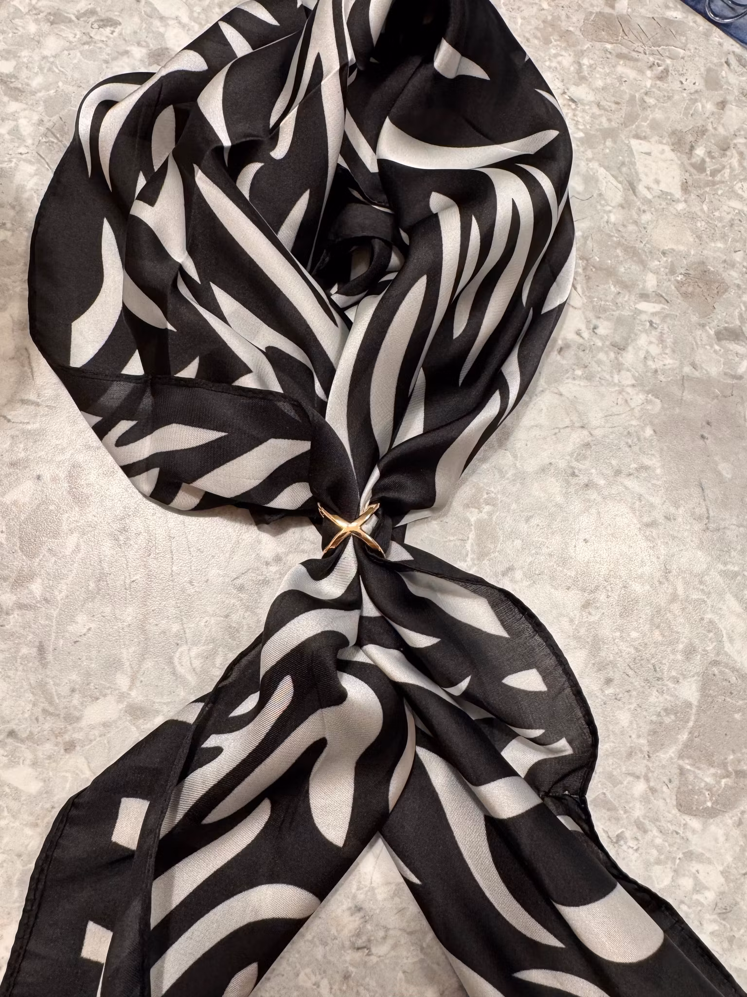 Malla scarf ring silver