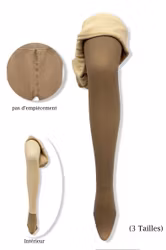 Fleecefodrad nylonstrumpbyxa nude