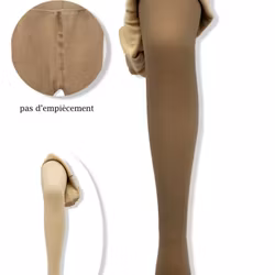 Fleecefodrad nylonstrumpbyxa nude