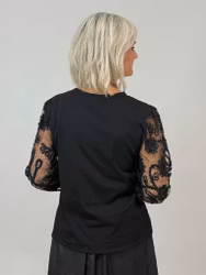 Yvette spetstopp svart