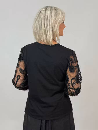 Yvette spetstopp svart