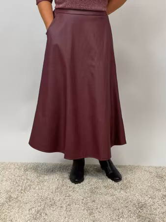 Alexia skinnimitation kjol vinröd