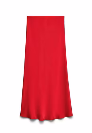 Livia satinkjol röd
