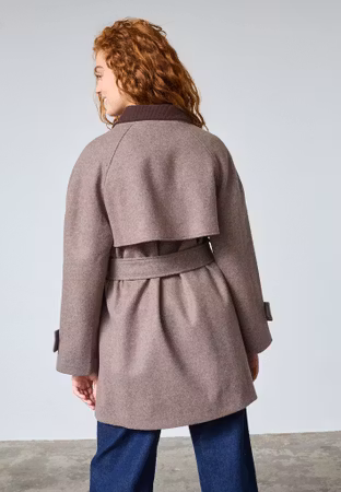 Caleb midi kappa brun melange