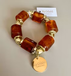 Stretch armband chunky brun