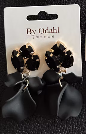 Bladörhänge crystal svart